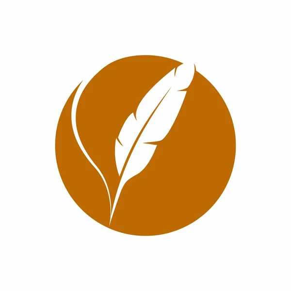 Modelo Ilustração Vetor Logotipo Pena — Vetor de Stock