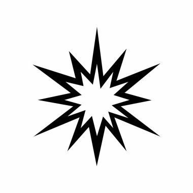 Yıldız vektör simgesi. Grafik tasarımı ağı için beyaz arkaplanda siyah illüstrasyon izole edildi. 