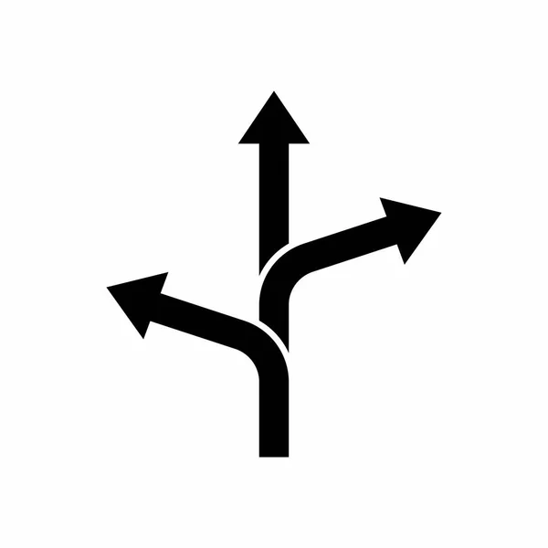 Three Way Flat Style Vector Icon — Stock Vector