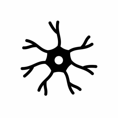 Nöron düz biçim vektör simgesi