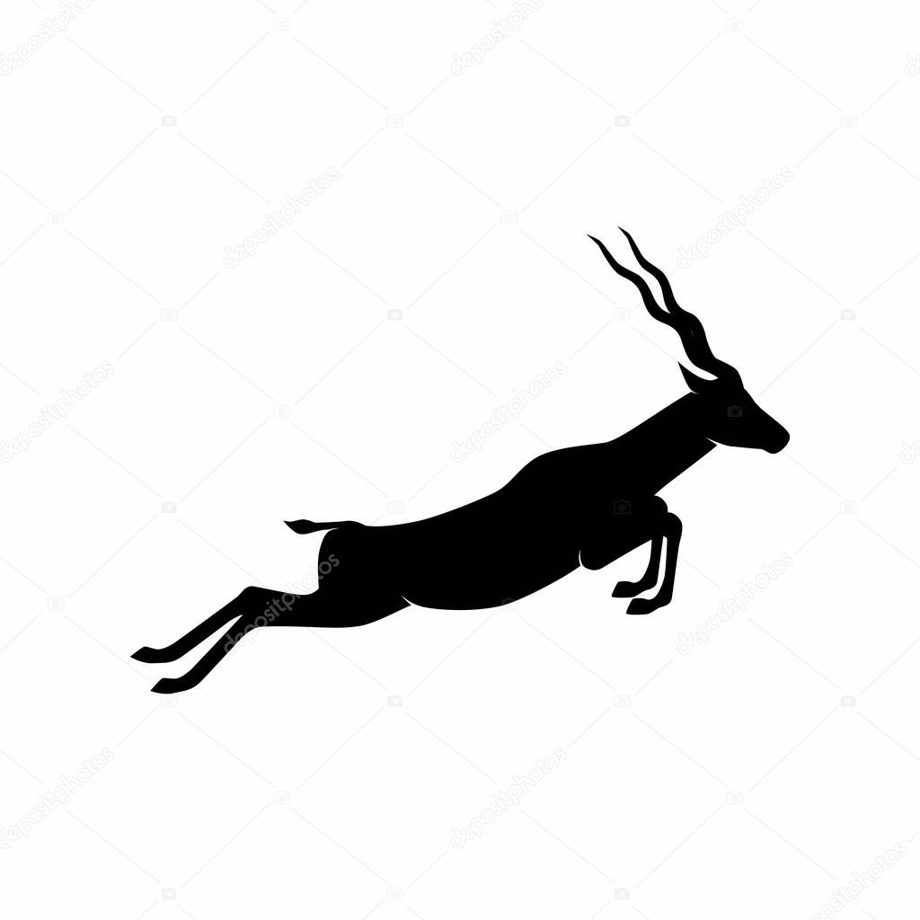 Antelope silhouette vector logo
