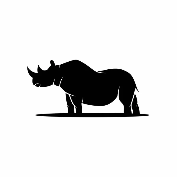 Icono Rinoceronte Negro Sobre Fondo Blanco — Archivo Imágenes Vectoriales
