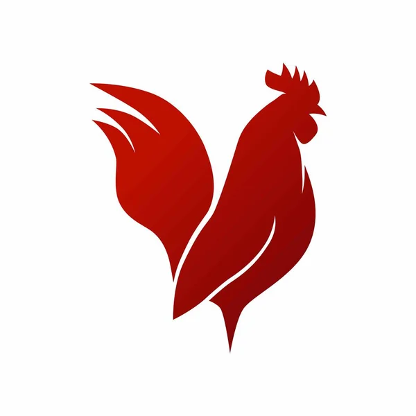 Illustration Icône Vectorielle Logo Coq Rouge — Image vectorielle