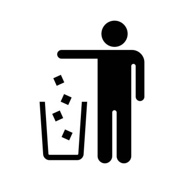 Çöp kutusu simgesi. vektör illüstrasyonu