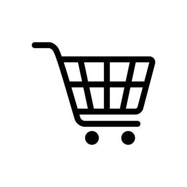 Alışveriş arabası simgesi, vektör illüstrasyonu