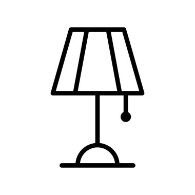 masa lambası ikon vektörü. özet siyah illüstrasyon beyaz arkaplanda izole.