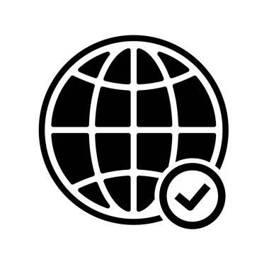 küresel glyph düz simgesi