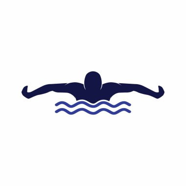 Yüzme vektörü logo simgesi