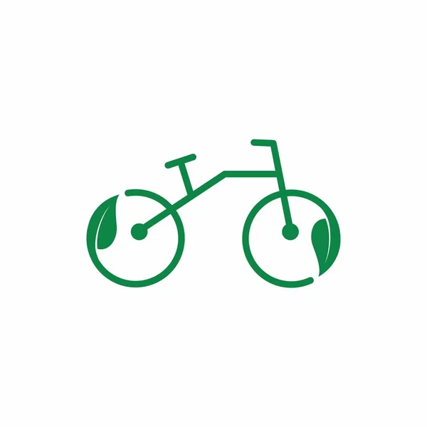 Zielone Logo Wektora Roweru Ekologicznego — Wektor stockowy