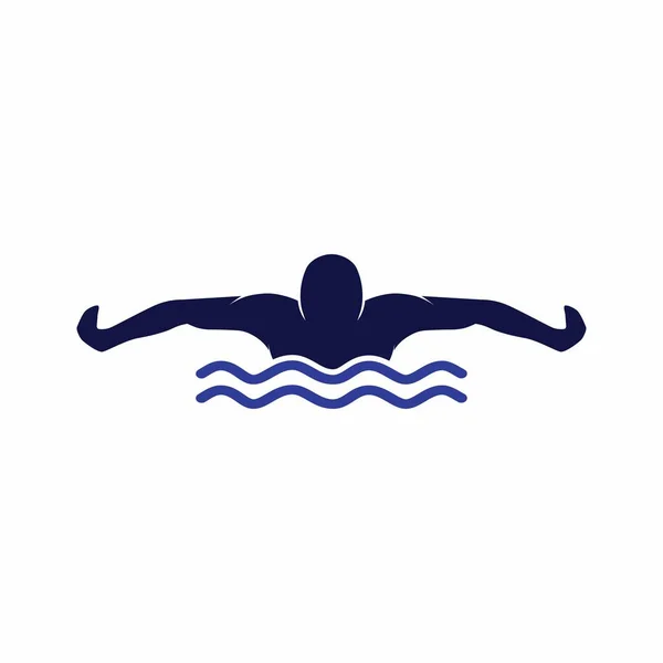 Swimming Vector Logo Icon — Stock Vector