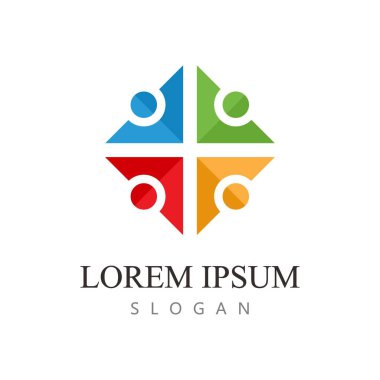 Topluluk, ağ ve sosyal simge tasarım şablonu