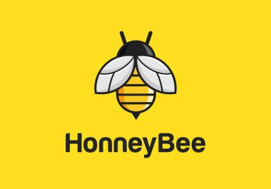 Bal Arısı Logo Şablonu