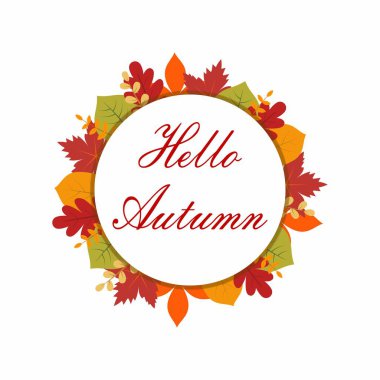 Kağıt sanatı origami vektöründe sonbahar yaprakları çelengi