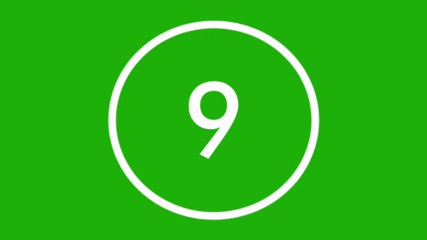 Countdown Animation Green Screen — Stock Video