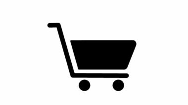 beyaz hareketli alışveriş arabası simgesi animasyonu