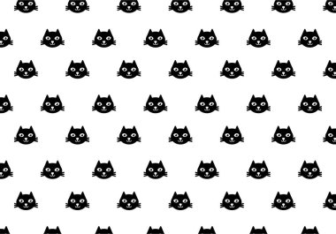 kedi kusursuz şablon vektör arkaplanı