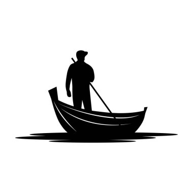 Denizci yelkenli robot çizimi silueti