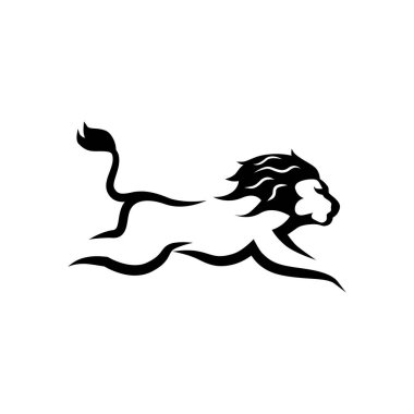 soyut çalışan aslan vektör logosu