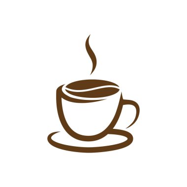vektör kahve fincanı ve fasulye logosu