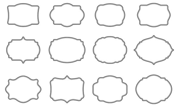 Set of blank retro vintage badges clipart bundle