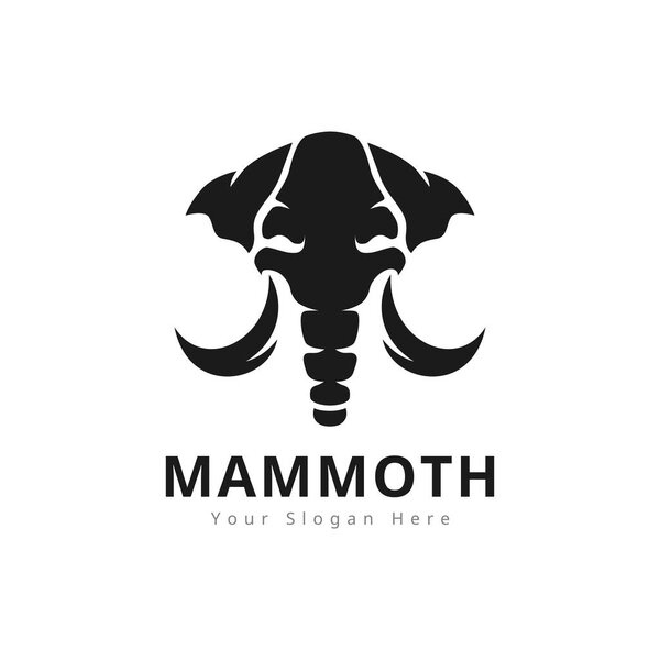 mammoth head logo abstract silhouette vector