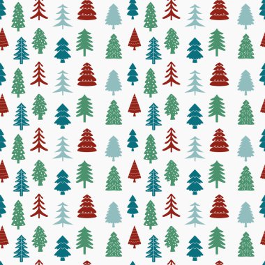 Parlak noel ağacı vektörünün kusursuz deseni
