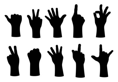 Parmak el siluet vektörü
