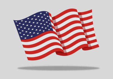 Düz ve dalgalı Amerikan bayrağı vektörü