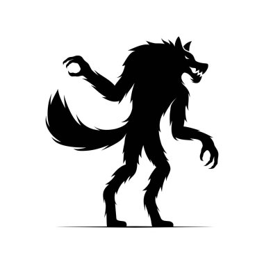 wirewolf siluet vektör logosu