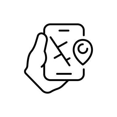 Seyrüsefer ekipmanları simge ayarladı. GPS, navigatör, gezegen, dünya, harita, atlas, yol işareti, işaretçi, pusula, varış yeri, konum. Coğrafya konsepti. İş ve Reklamcılık için vektör satırı simgesi