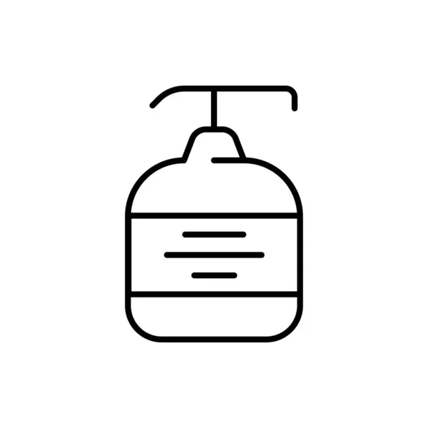 Dispenser Line Icon Liquid Soap Sanitizer Antiseptic Wash Hands Personal — Stock Vector