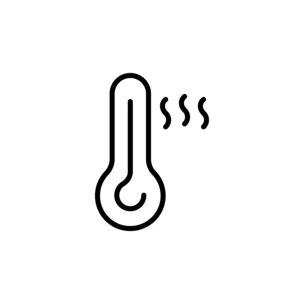 Ícone Linha Termômetro Quatro Termómetros Com Temperaturas Diferentes Celsius Frio — Vetor de Stock