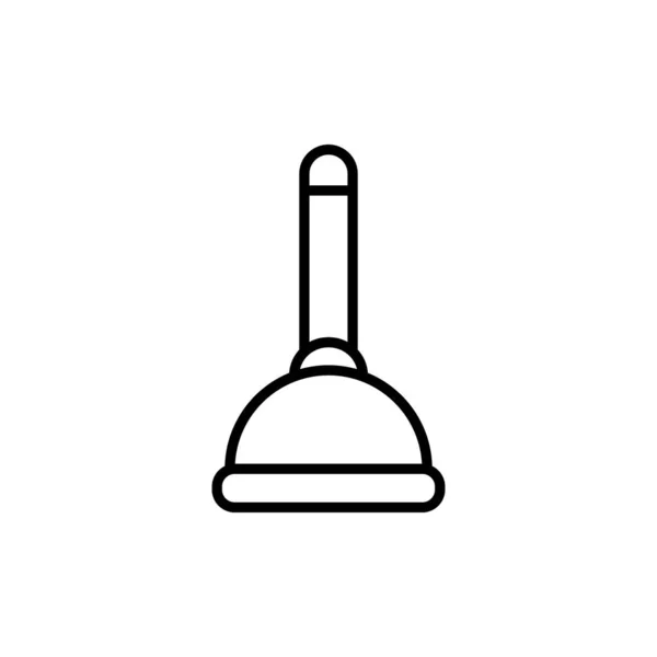 Значок Линии Плунжера Уборка Генеральная Уборка Мойка Чистота Пыль Копание — стоковый вектор