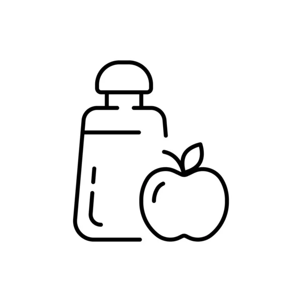 Salt Shaker Apple Line Icon Sugar Sweetness Sugar Cubes Tea — Stock Vector