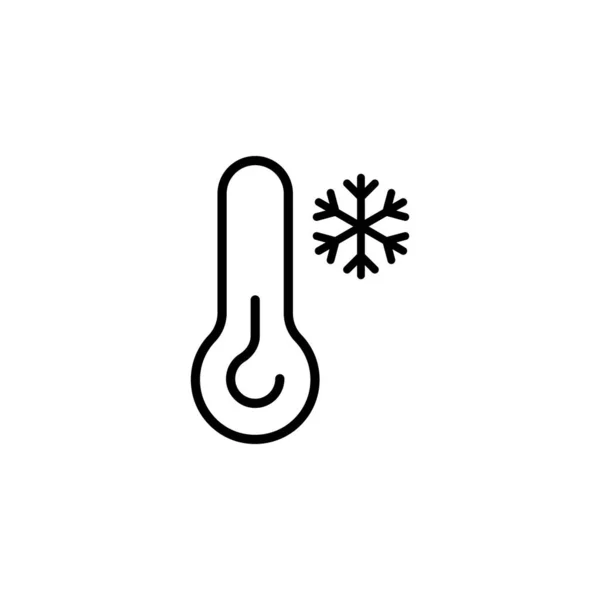 Termometri Con Icona Della Linea Fiocco Neve Diversi Livelli Temperatura — Vettoriale Stock