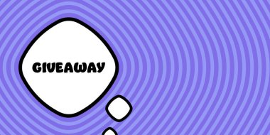 Hediye. Konuşma baloncuğu ve hediye metni. Bum retro komedi tarzı. Pop sanat tarzı. İş ve Reklamcılık için vektör satırı simgesi