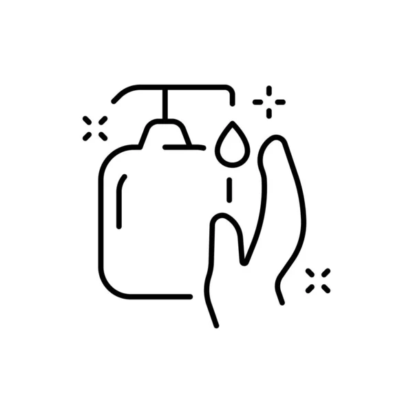 Hand Hygiene Set Icon Antibacterial Soap Antiseptic Spray Drop Water — Stock Vector