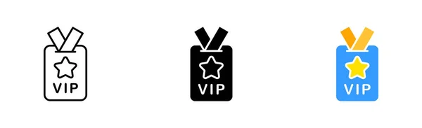 Badge Vip Text Vip Status Star Celebrity Privilege Business Class — Stock Vector