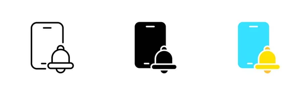 Ringing Bell Phone Line Icon Reminder Notification Ring Doorbell Jingle — Image vectorielle
