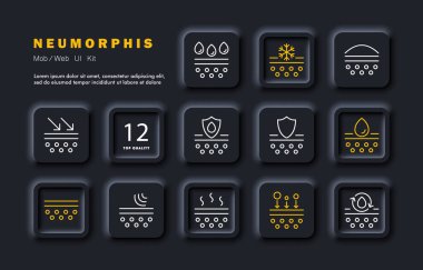 Skin healing icon set. Skin care, moisturizing, Korean cosmetics, delicate skin, cosmetics. Skin healing cocnept. Neomorphism style. Vector line icon for business