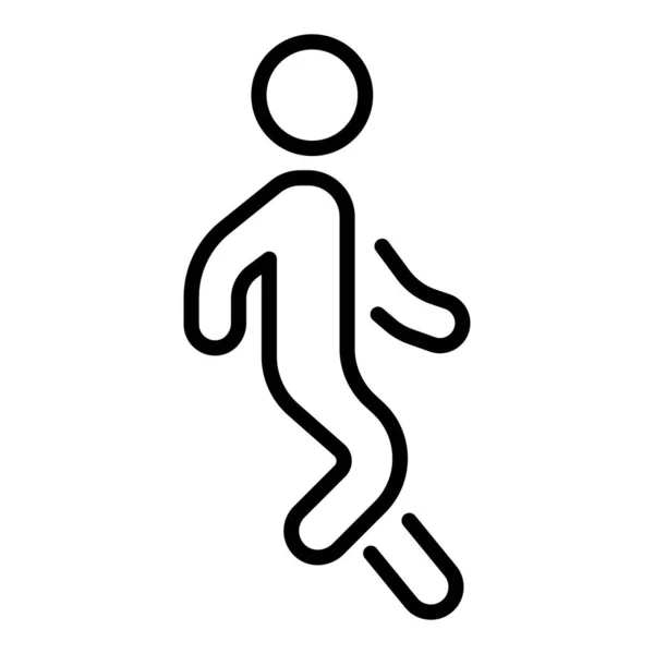 Man Jumping Line Icon Rules Road One Way Traffic Pedestrian — Vector de stock