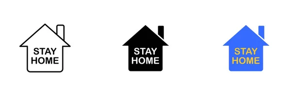 Ilustrace Domu Slovy Stay Home Napsané Pod Ním Představující Koncept — Stockový vektor