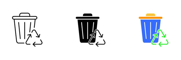 Illustration Trash Bin Recycling Icon Representing Concept Proper Waste Management — Stock Vector