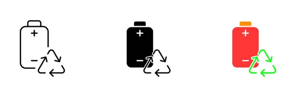 Illustration Einer Batterie Mit Einem Recycling Symbol Das Das Konzept — Stockvektor