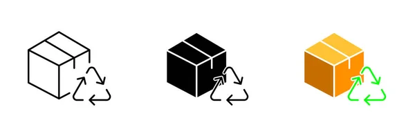 Illustration Einer Schachtel Mit Einem Recycling Symbol Das Das Konzept — Stockvektor