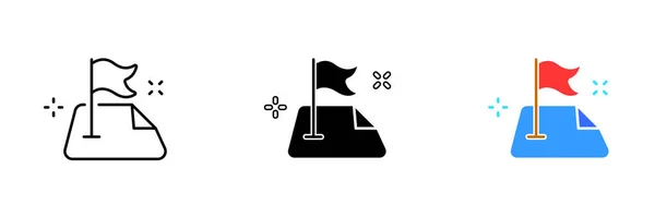 Uma Ilustração Vetorial Pedaço Papel Com Uma Bandeira Simbolizando Comunicação — Vetor de Stock
