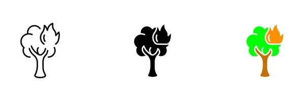 Uma Ilustração Uma Árvore Chamas Representando Força Destruidora Dos Incêndios — Vetor de Stock