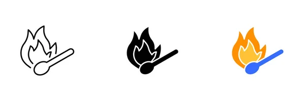 Illustration Burnt Matchstick Representing End Its Usefulness Potential Danger Vector — Stock Vector