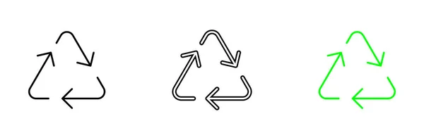 Ілюстрація Символу Переробки Представляє Процес Переробки Стійкості Векторний Набір Піктограм — стоковий вектор