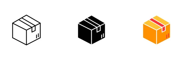 Картонная Коробка Запечатанная Упаковочной Лентой Коробка Долговечна Использована Транспортировки Хранения — стоковый вектор
